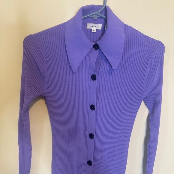 ALC Eleanor Cardigan Sweater Top Amethyst Purple Pristine XS - Picture 4 of 5